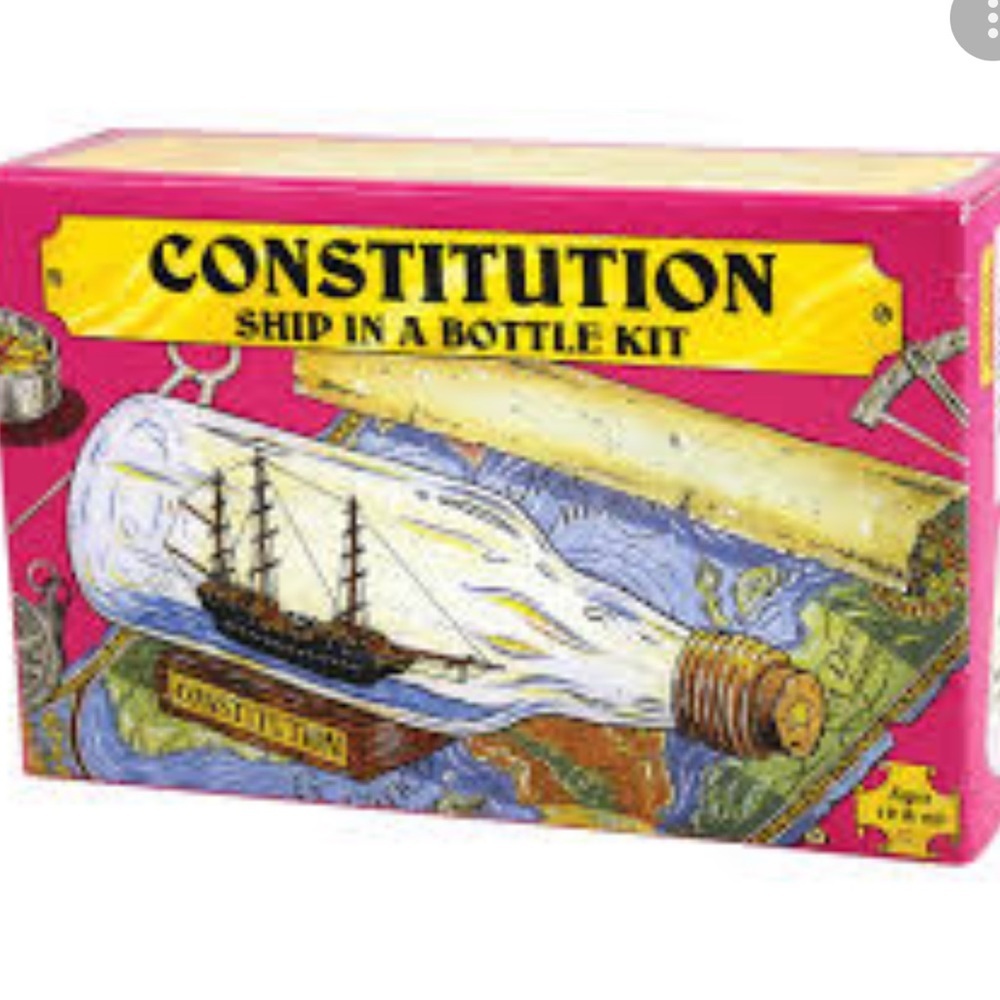 CONSTITUTION ⭐️   ship in a bottle kit & glass ship in a bottle